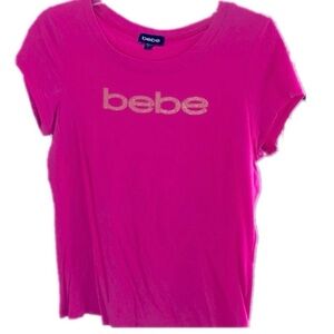 Bebe Pink Short Sleeve Tee Vibrant Cotton Blend